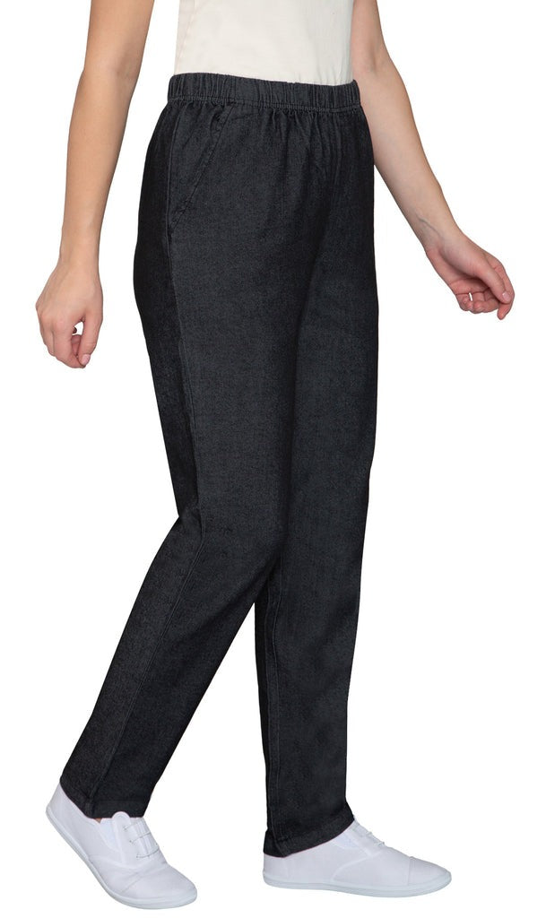 Women's Elastic Waist Pull On Denim Jeans - Soft & Lightweight with a bit Stretch