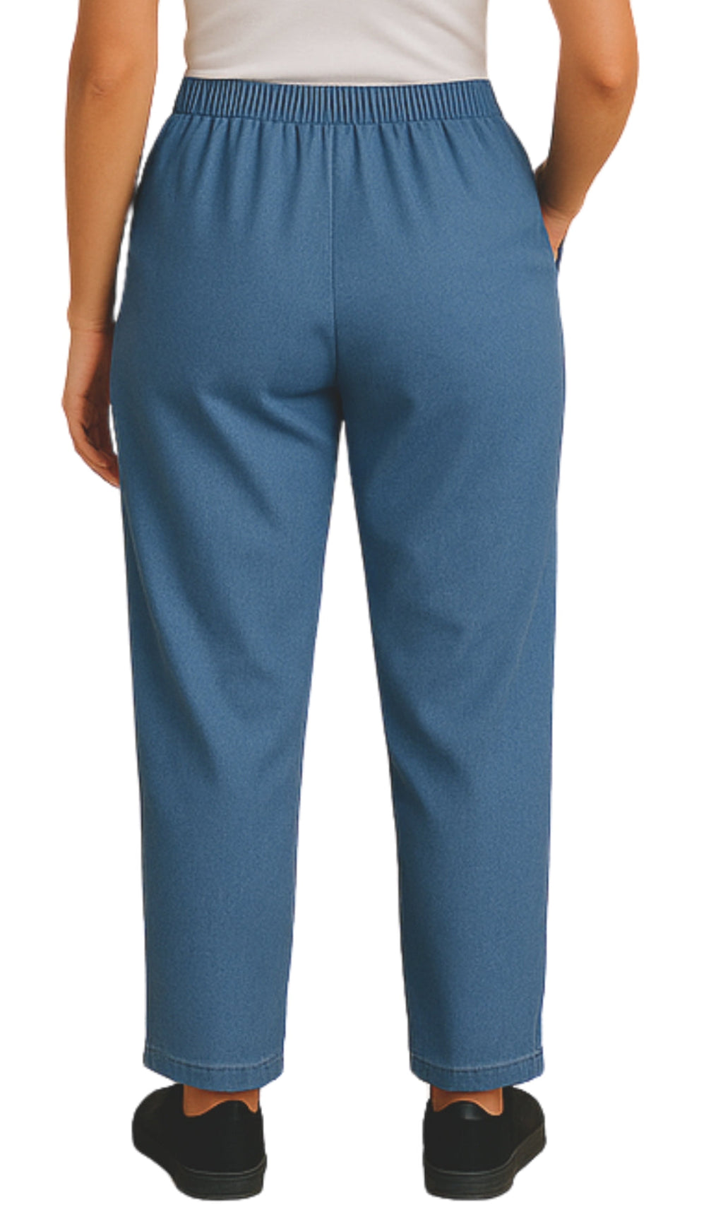 Women's Elastic Waist Pull On Denim Jeans - Soft & Lightweight with a bit Stretch