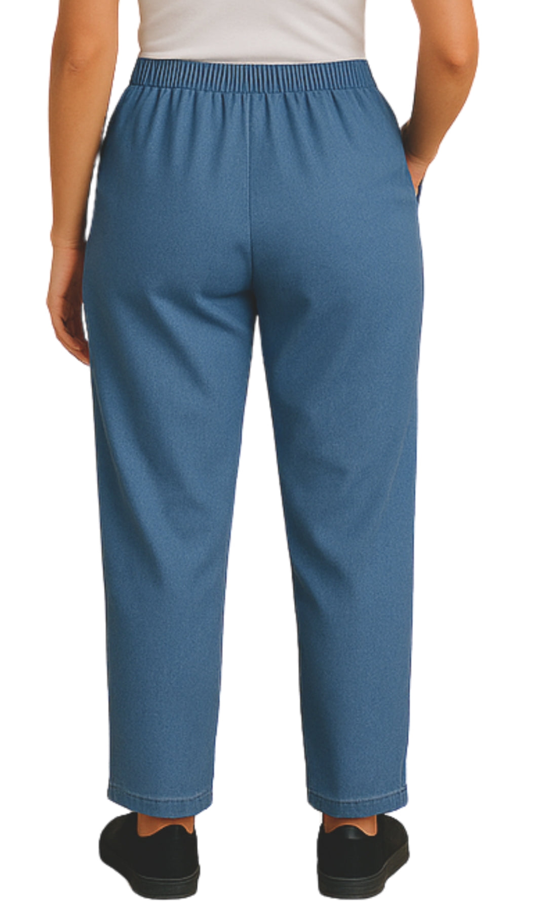 Women's Elastic Waist Pull On Denim Jeans - Soft & Lightweight with a bit Stretch