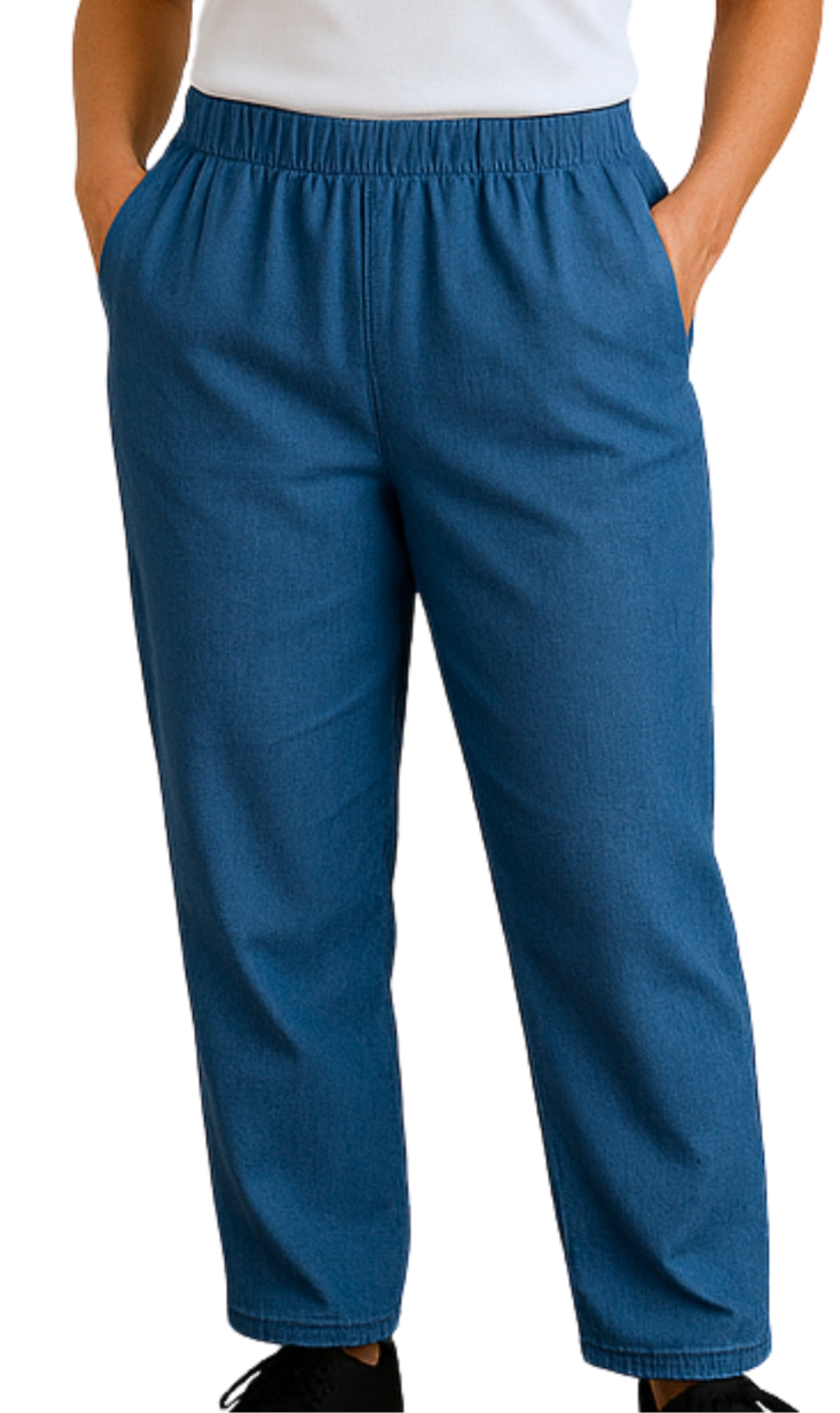 Women's Elastic Waist Pull On Denim Jeans - Soft & Lightweight with a bit Stretch