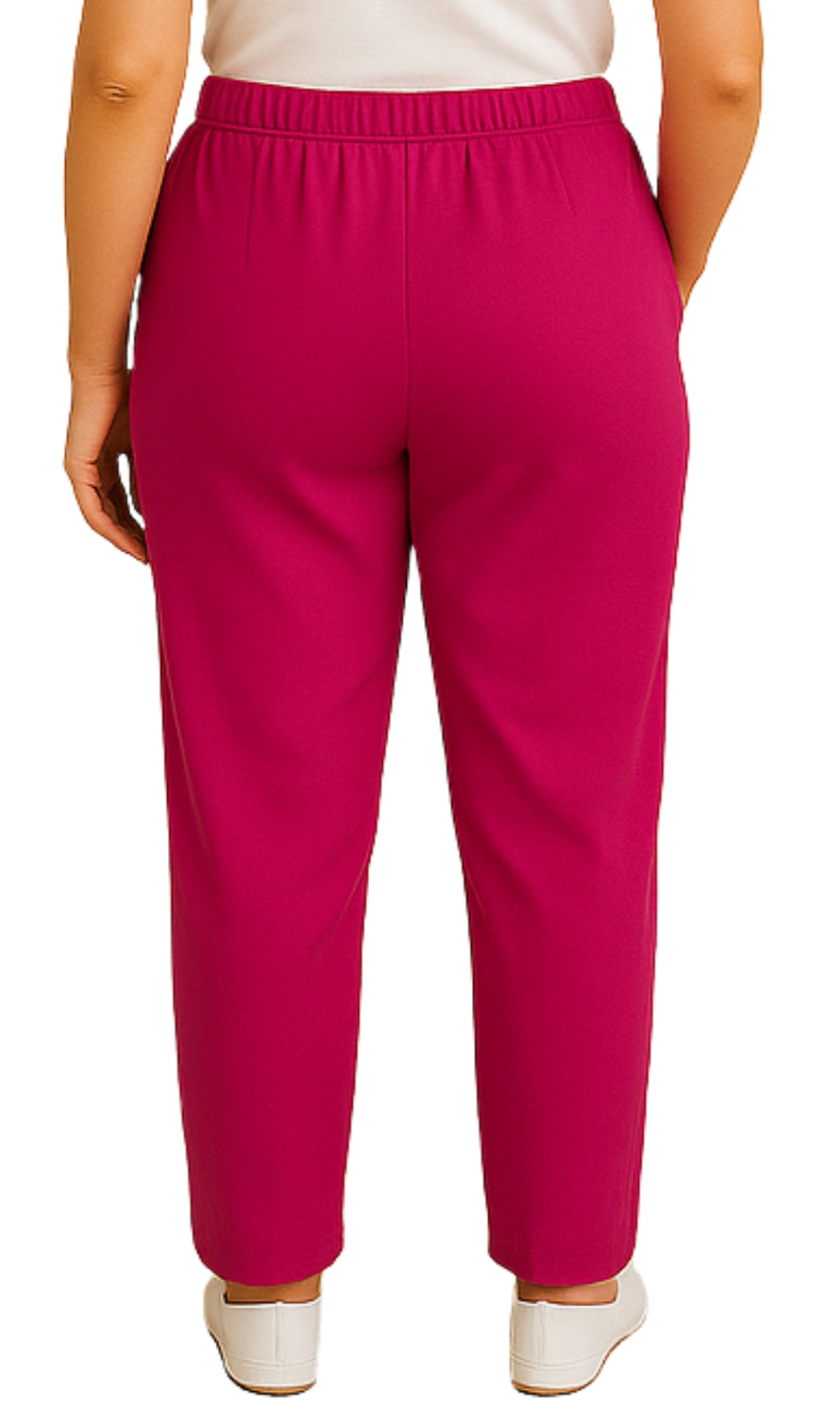 Women's Knit Pull on Pants - Cotton Blend with Flat Front waistband