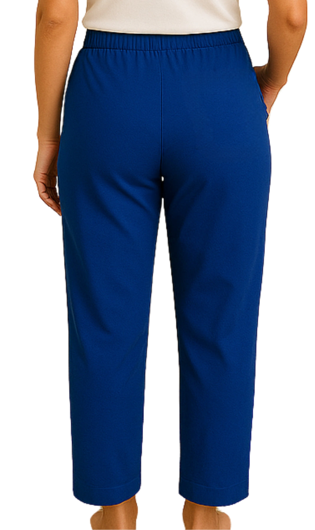 Women's Knit Pull on Pants - Cotton Blend with Flat Front waistband