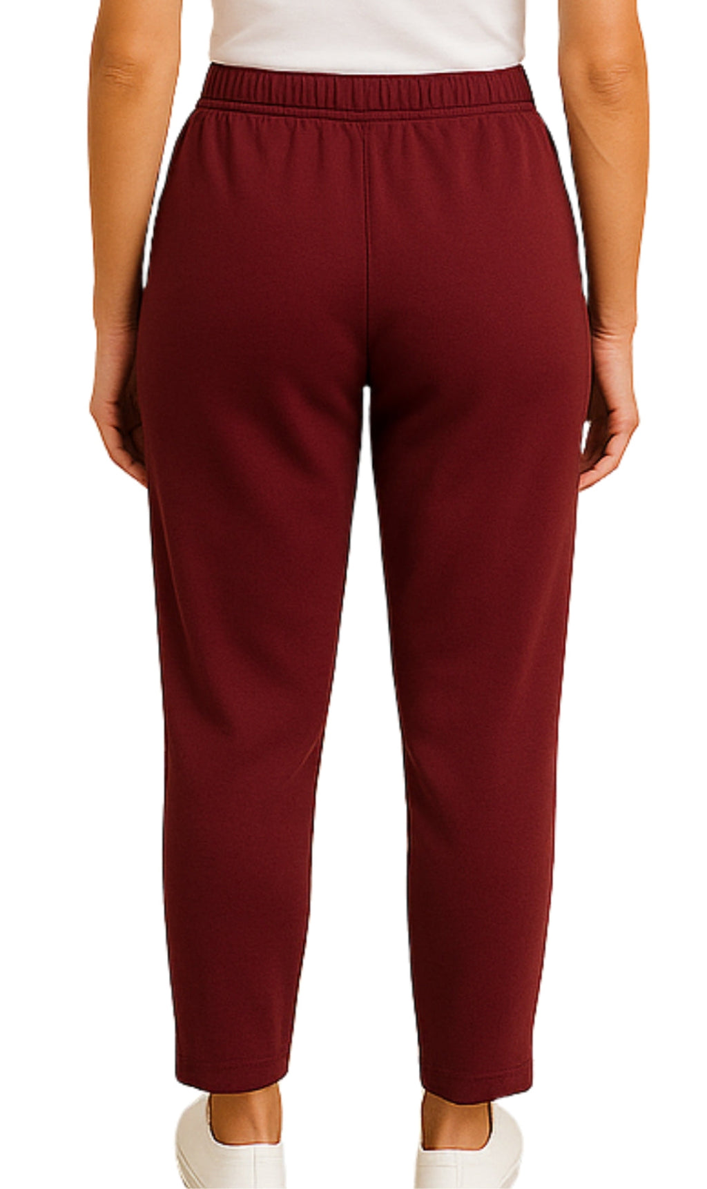 Women's Knit Pull on Pants - Cotton Blend with Flat Front waistband