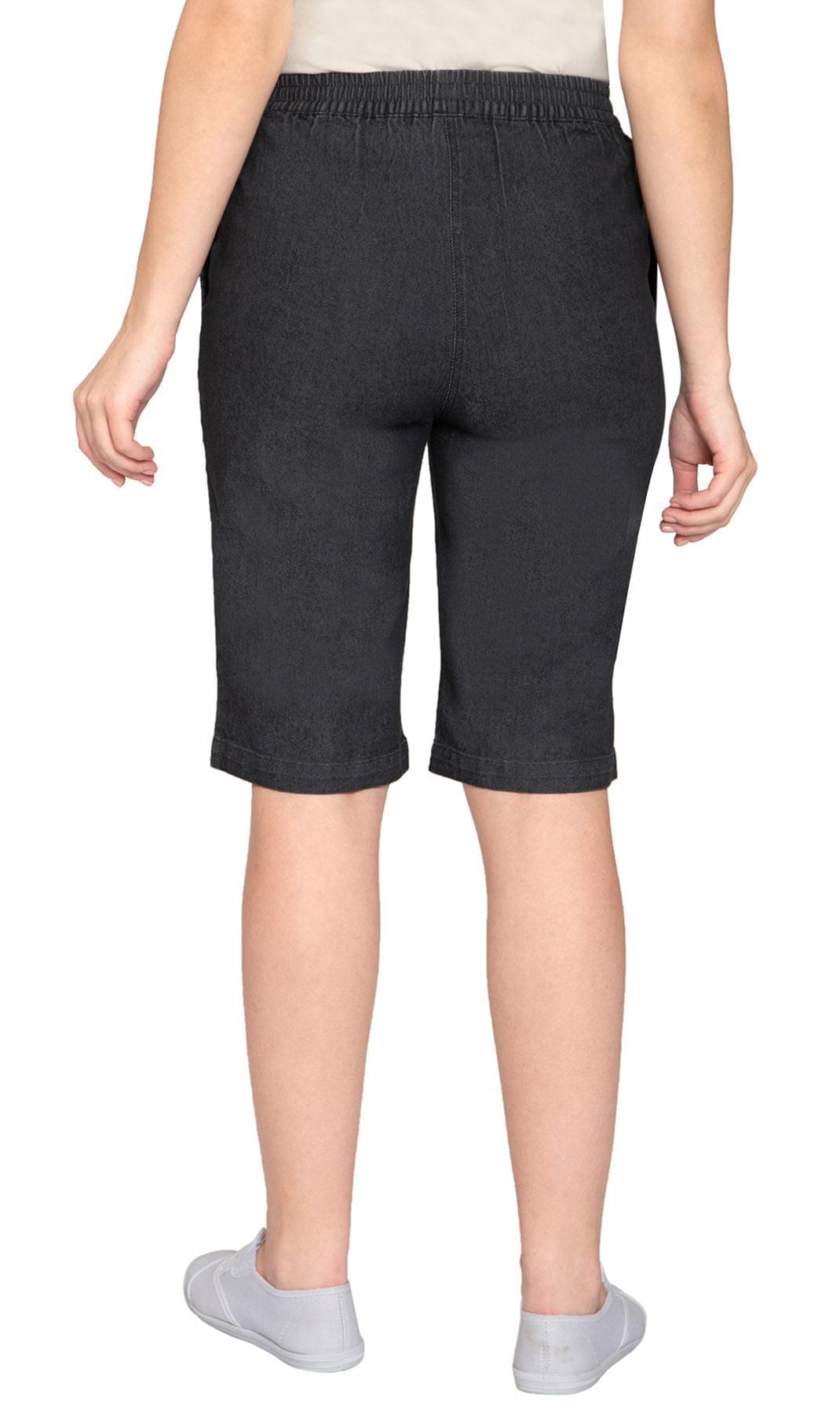 Women's Easy Pull on Bermuda Shorts in Denim and Twill