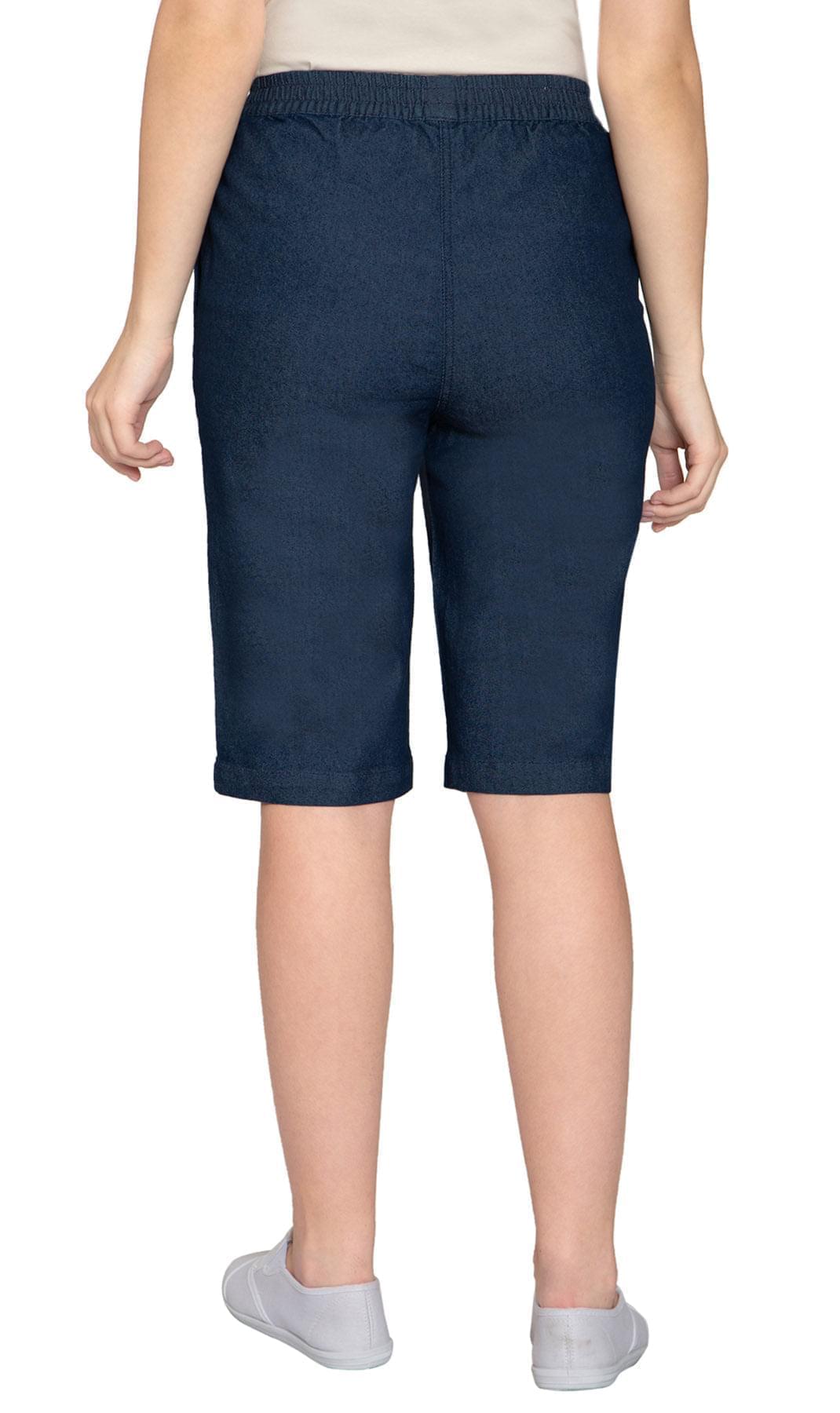 Women's Easy Pull on Bermuda Shorts in Denim and Twill