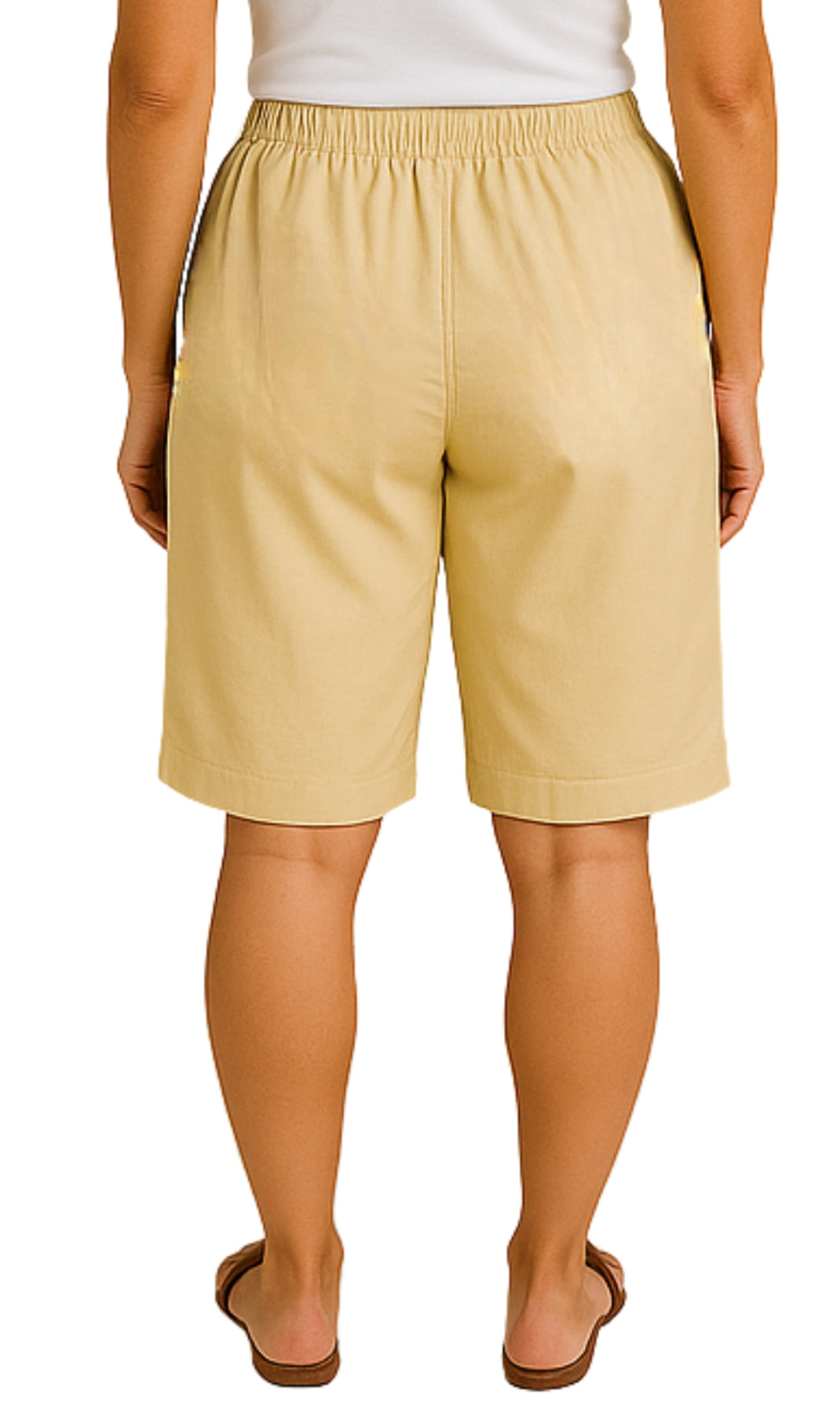 Women's Easy Pull on Bermuda Shorts in Denim and Twill