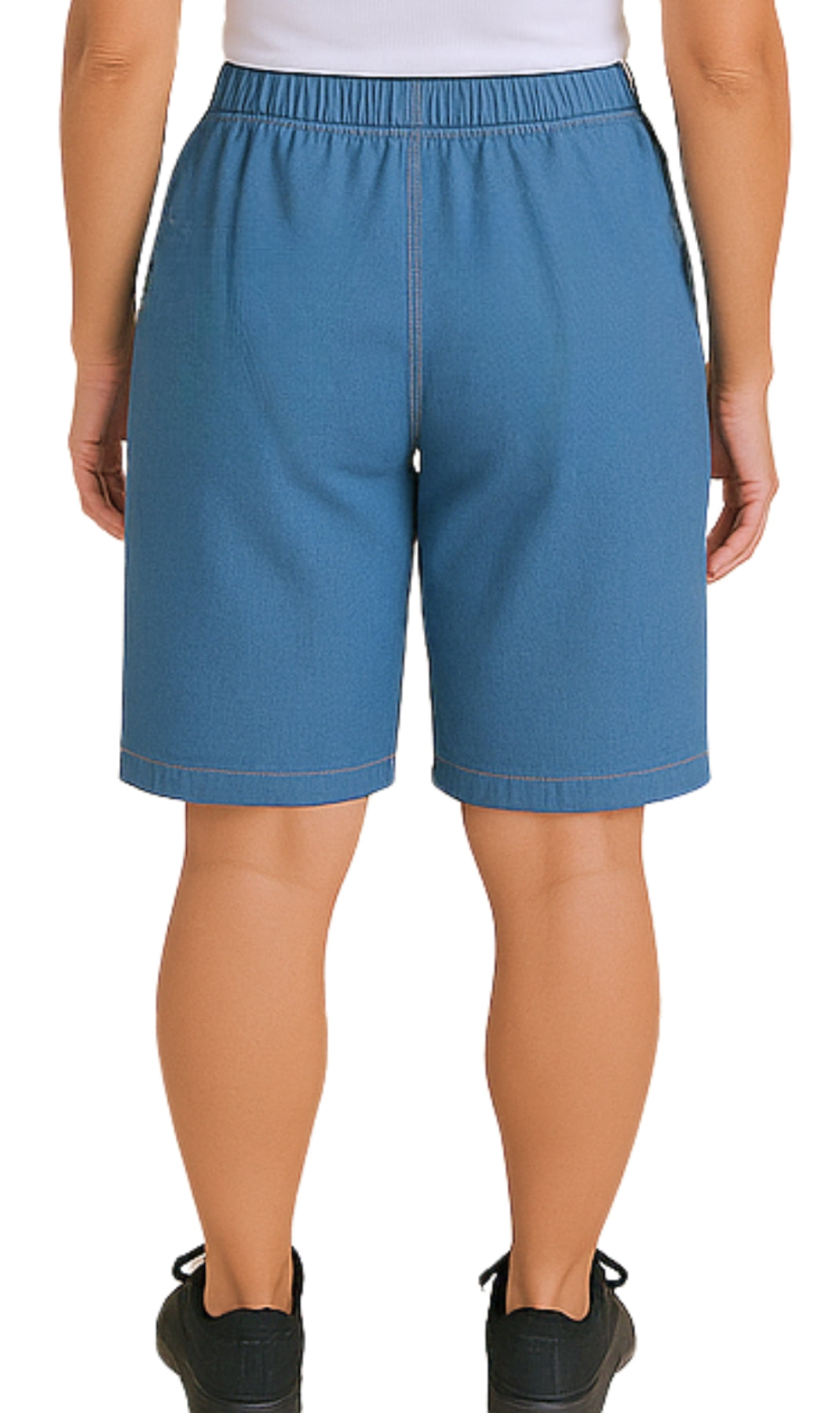 Women's Easy Pull on Bermuda Shorts in Denim and Twill