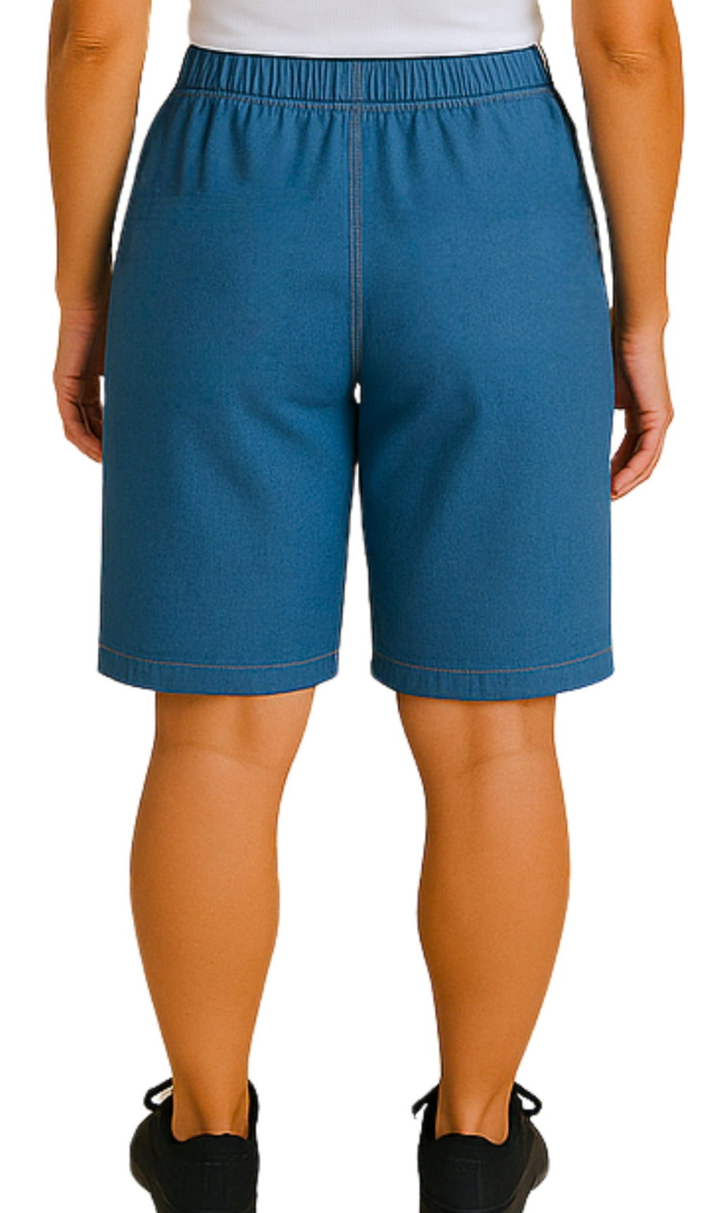 Women's Easy Pull on Bermuda Shorts in Denim and Twill