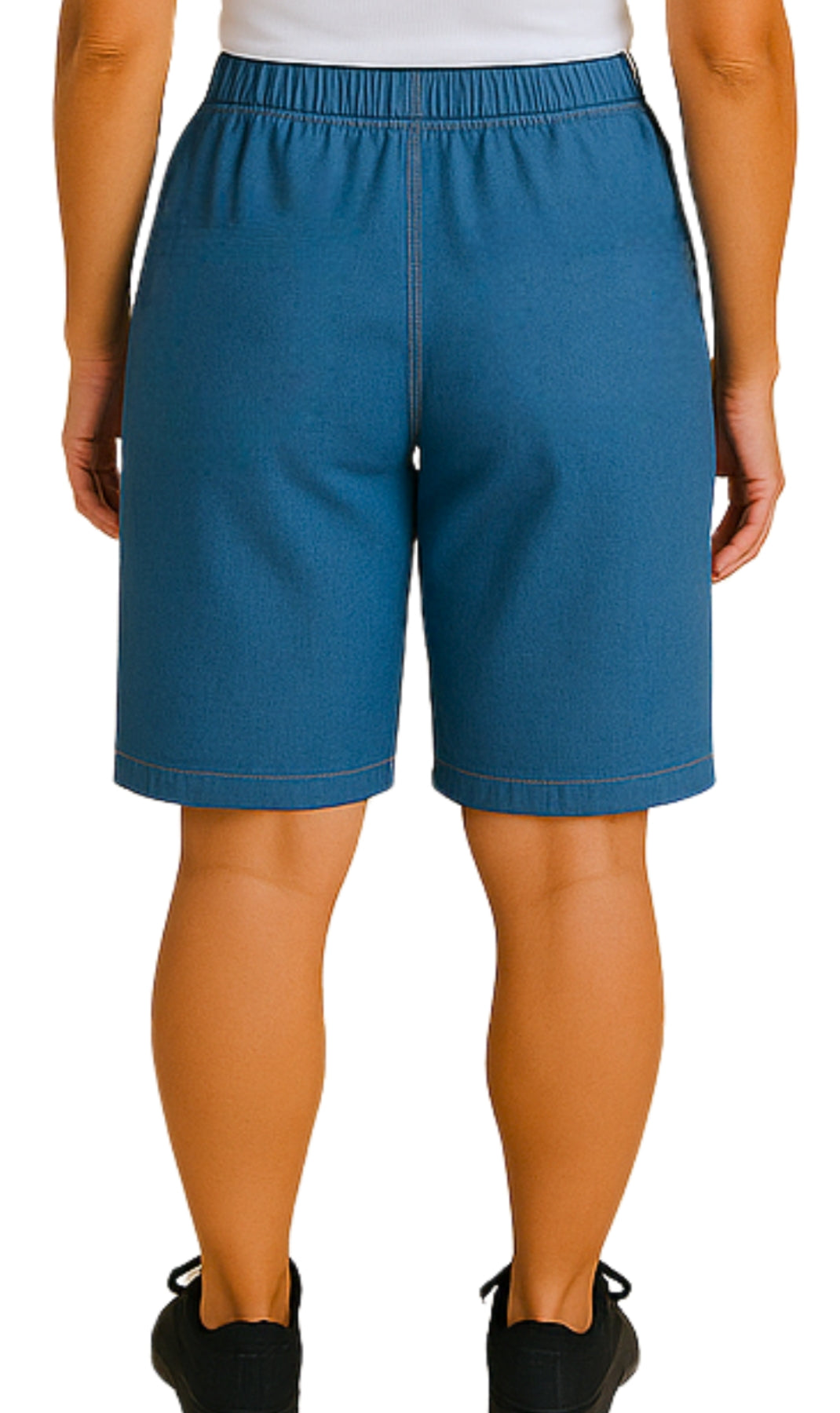 Women's Easy Pull on Bermuda Shorts in Denim and Twill