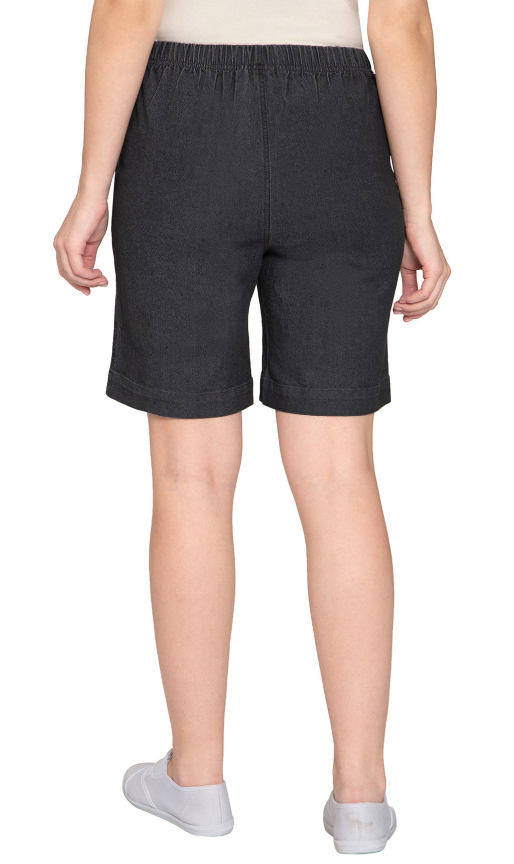 Women's Pull On Denim & Twill Shorts with stretch waist - No zipper or buttons