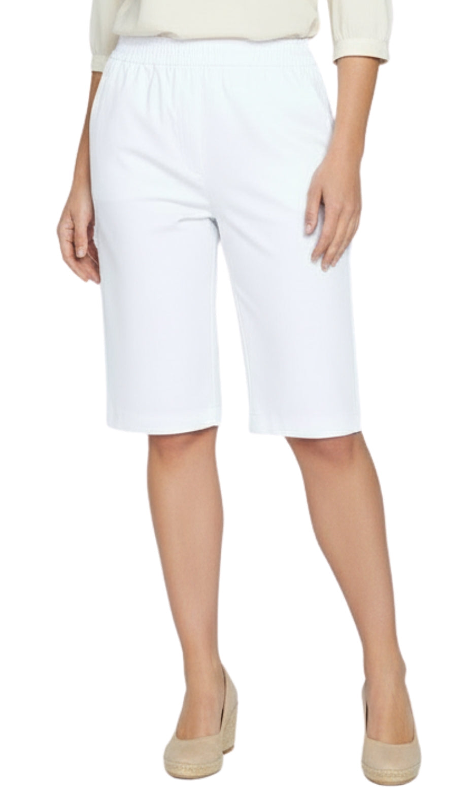 Women's Easy Pull on Bermuda Shorts in Denim and Twill