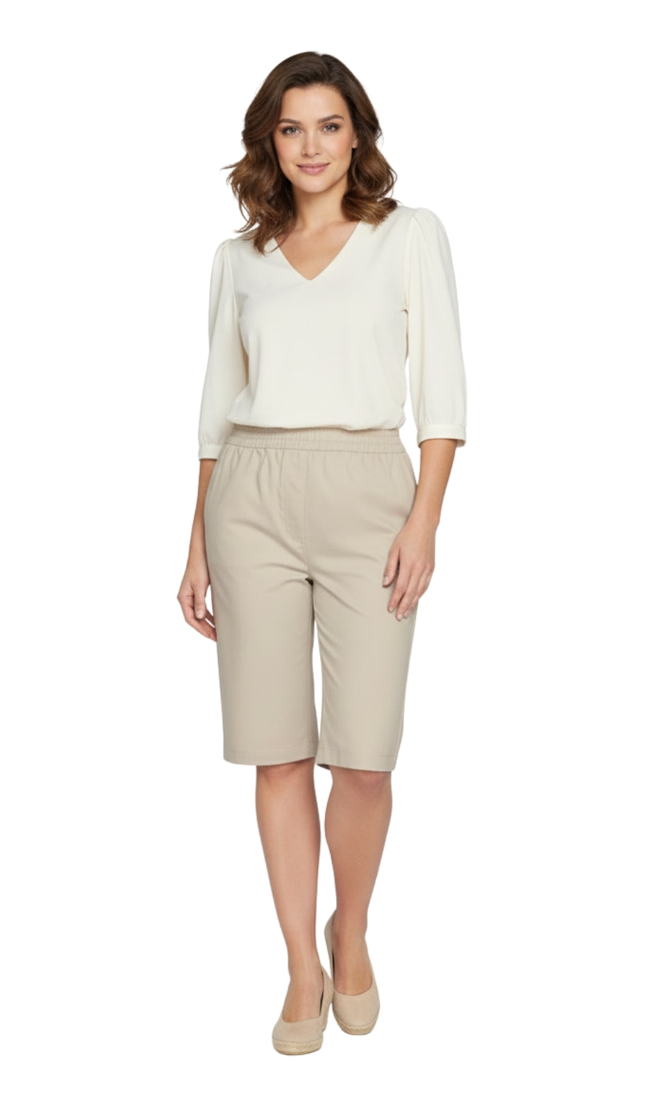 Women's Easy Pull on Bermuda Shorts in Denim and Twill