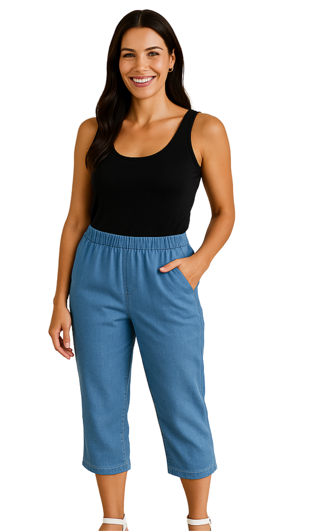 Women's Stretch Denim Capris– Lightweight Stretch