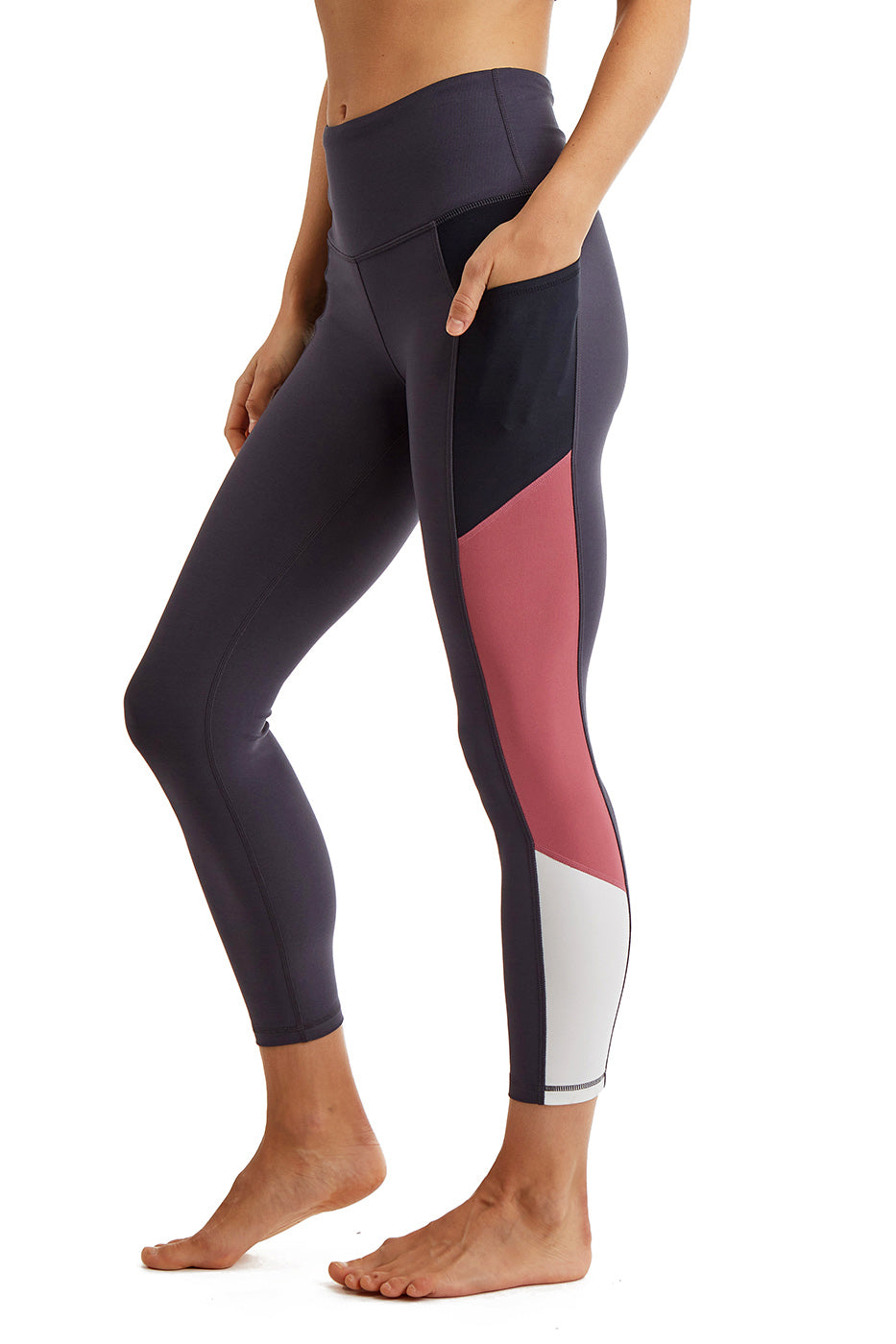 Women's Side Color Block Leggings 24" inseam by CoverGirl