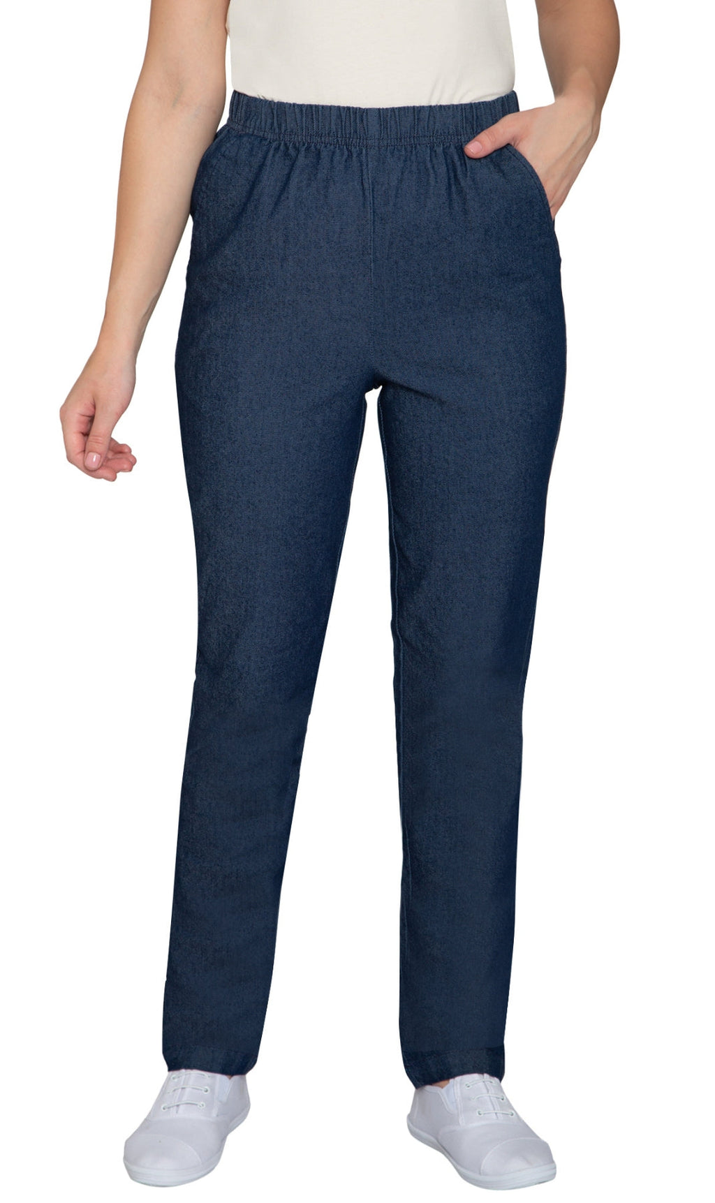 Women's Elastic Waist Pull On Denim Jeans - Soft & Lightweight with a bit Stretch