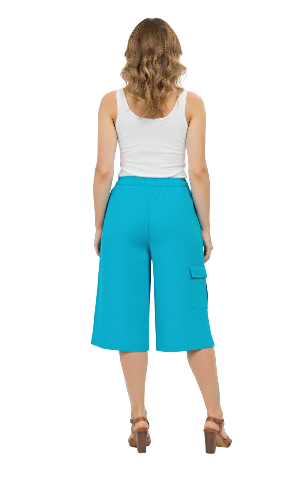 Women's 100% Calcutta Cotton Split Skirt Culottes with Cargo Pockets