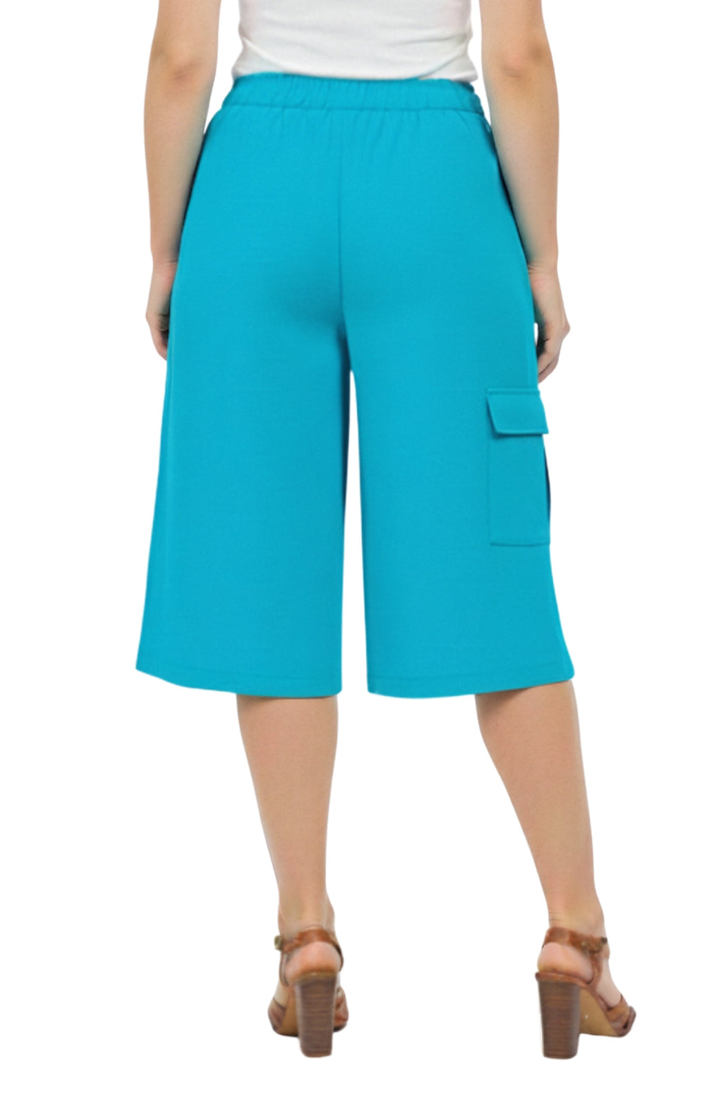 Women's 100% Calcutta Cotton Split Skirt Culottes with Cargo Pockets