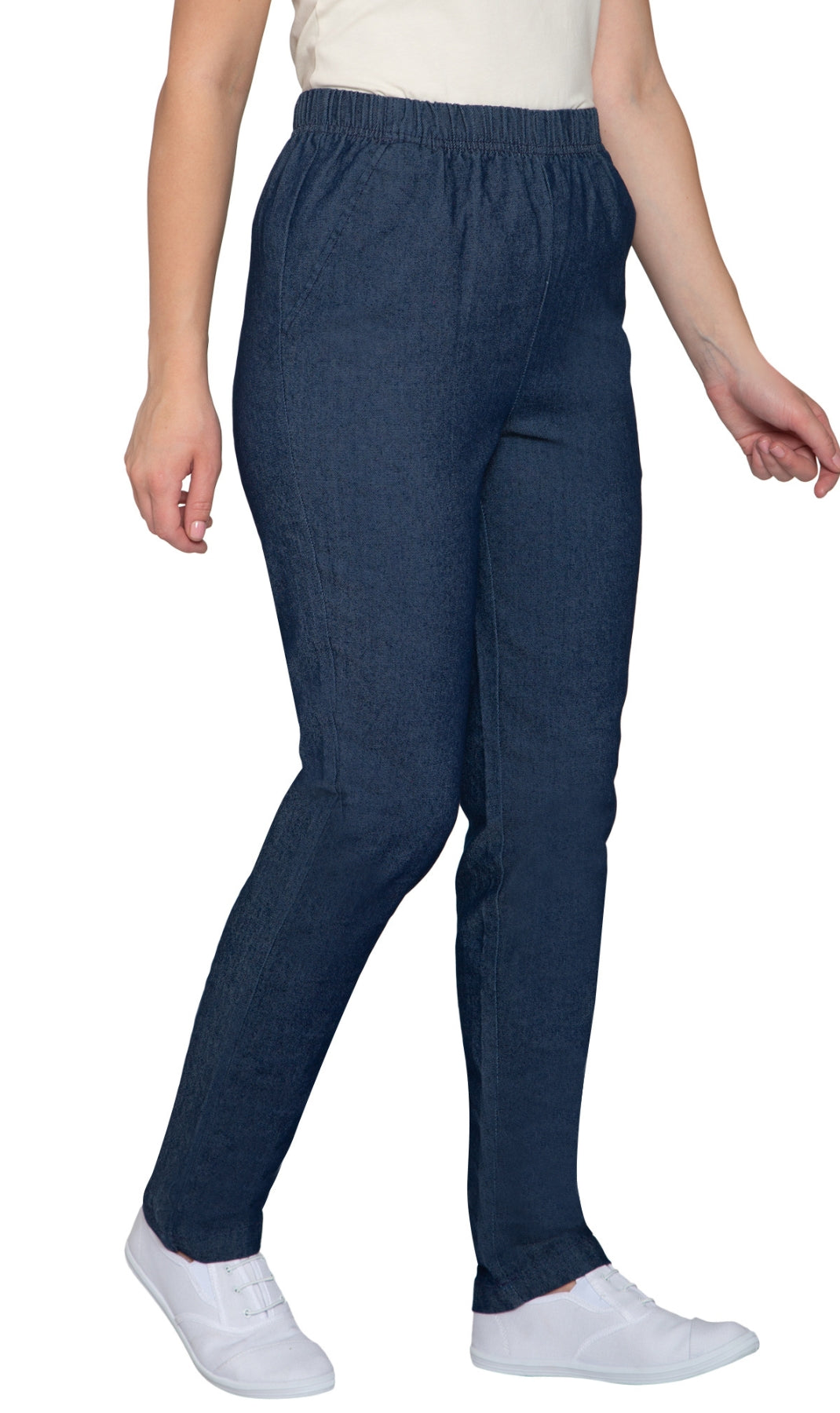 Women's Elastic Waist Pull On Denim Jeans - Soft & Lightweight with a bit Stretch