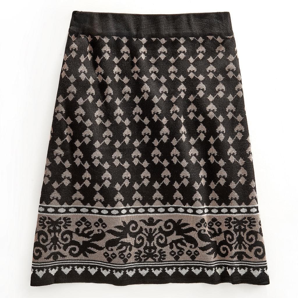 Women's Jacquard Knee Length Sweater Skirt