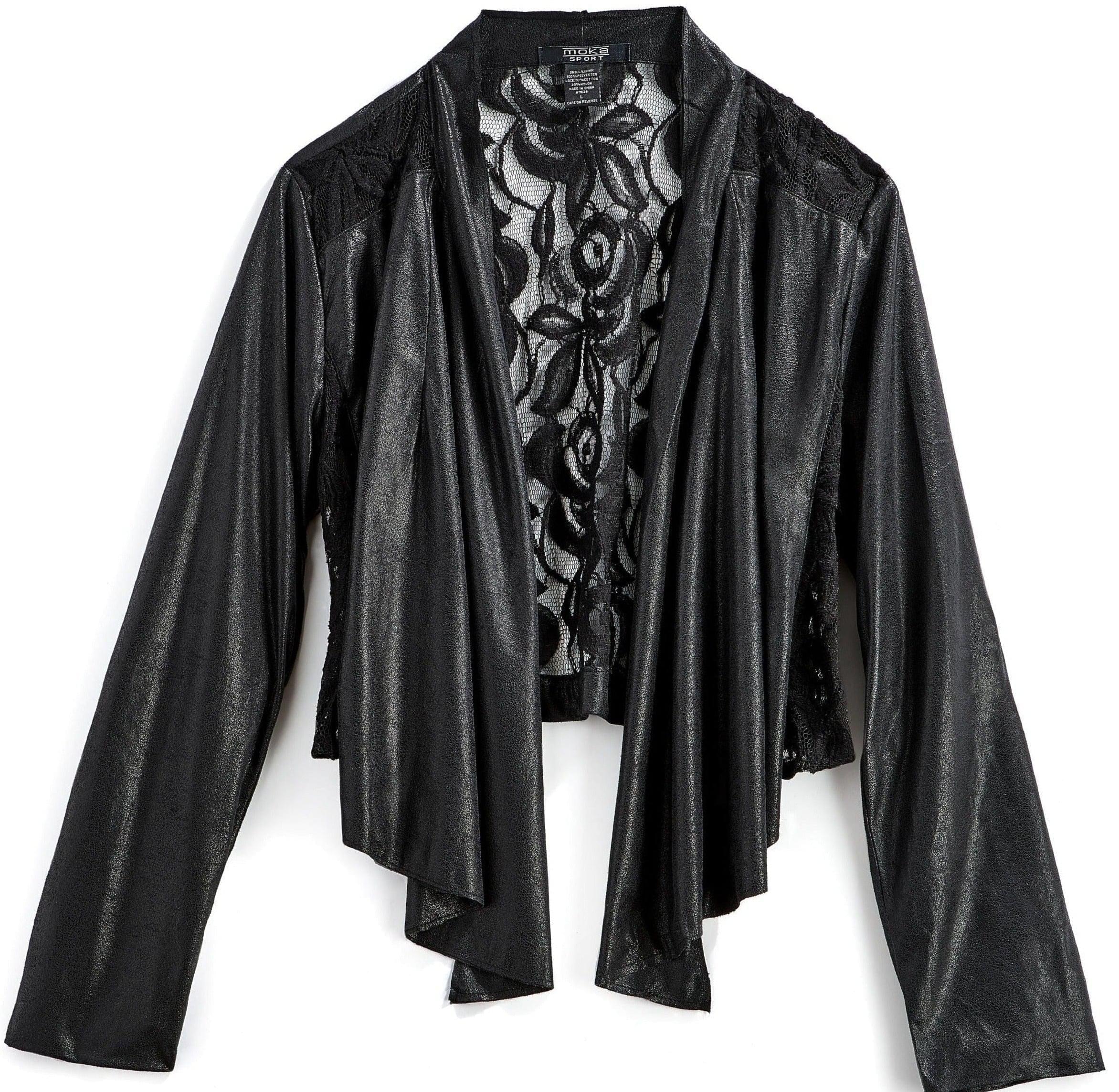 Women's Faux Suede Lace Back Crop Jacket