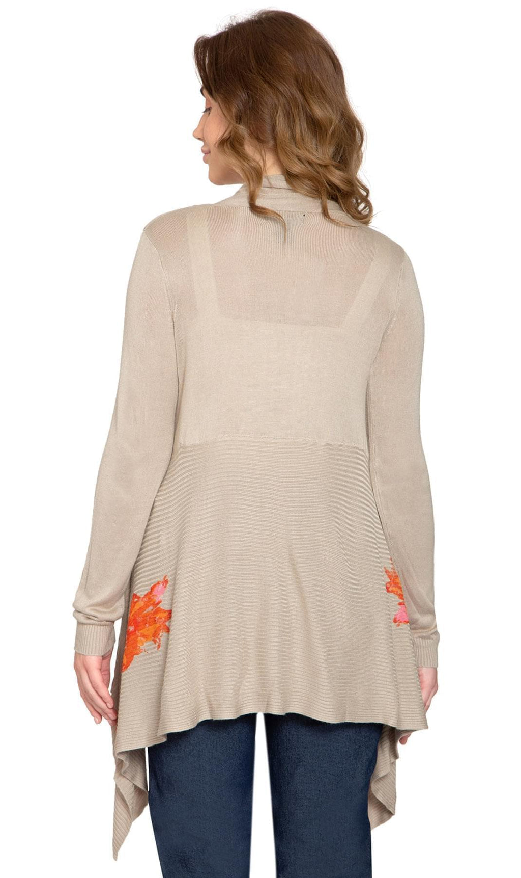 Women's Floral Embellished Open Long Cardigan