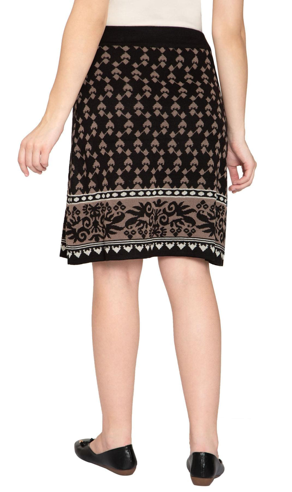 Women's Jacquard Knee Length Sweater Skirt