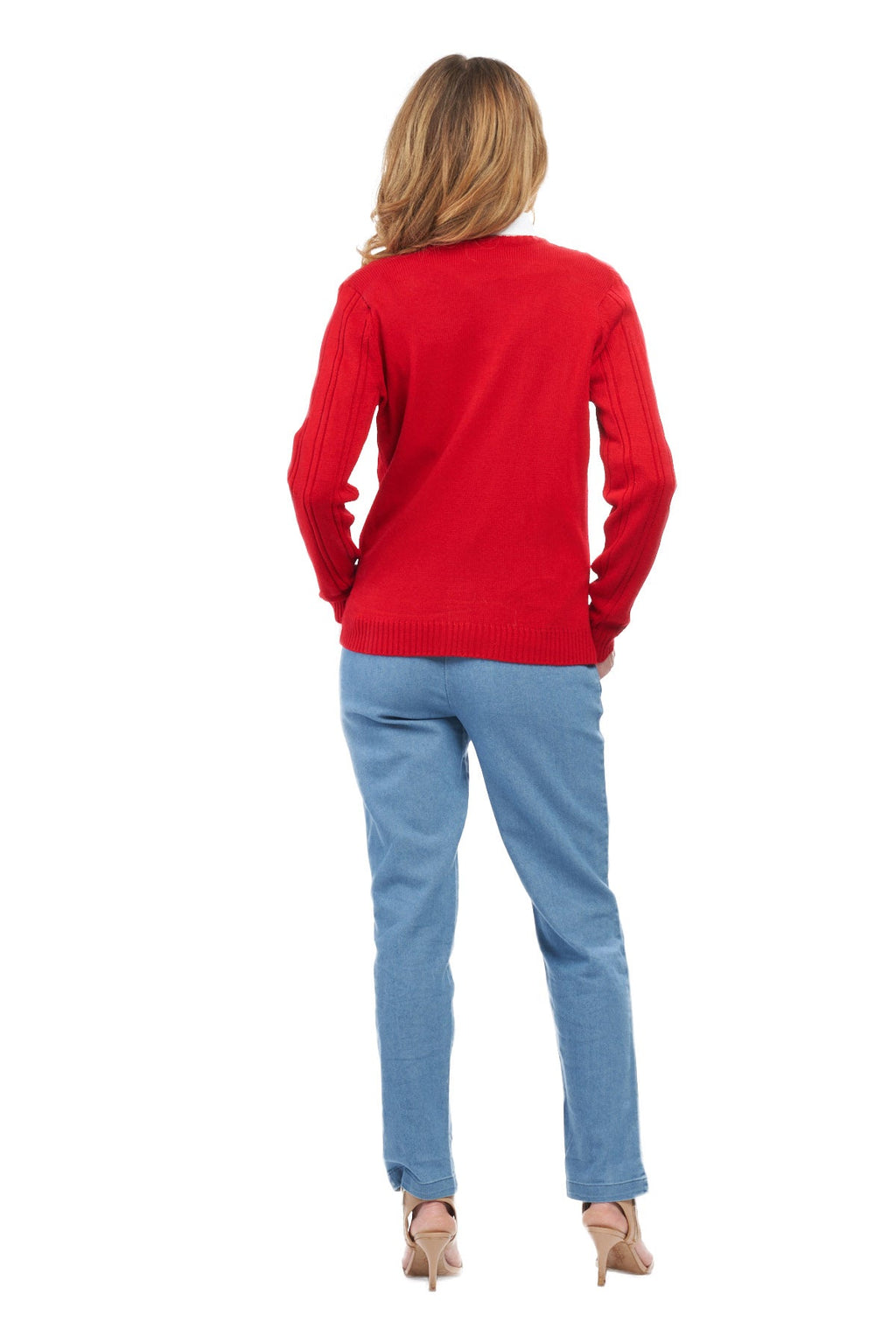 Women's Classic Button Front Cable Knit Cardigan in Soft Acryllic