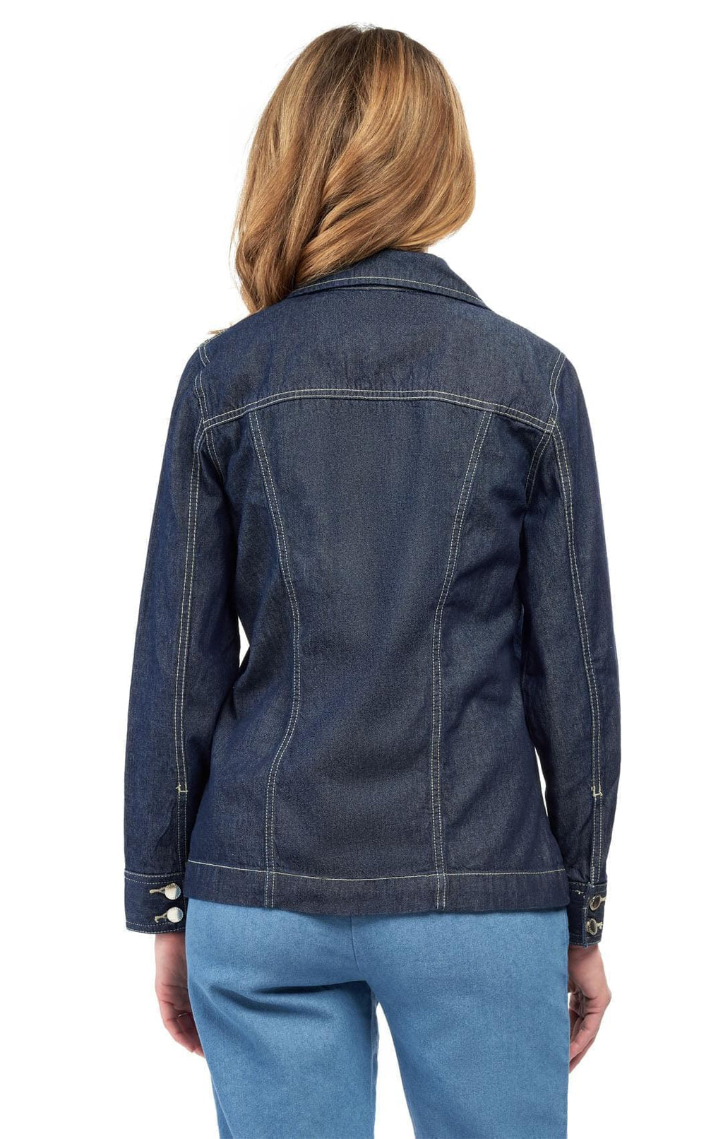 Women's Button Front Classic Denim Jacket with front pocket