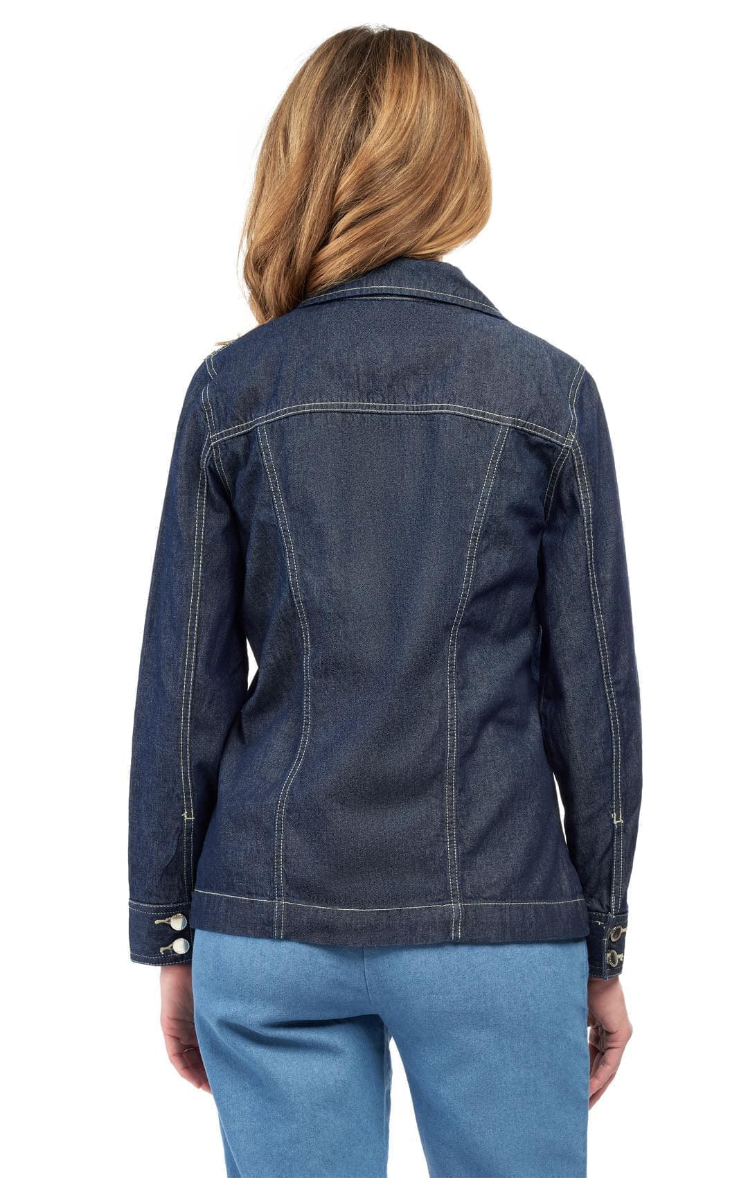 Women's Button Front Classic Denim Jacket with front pocket