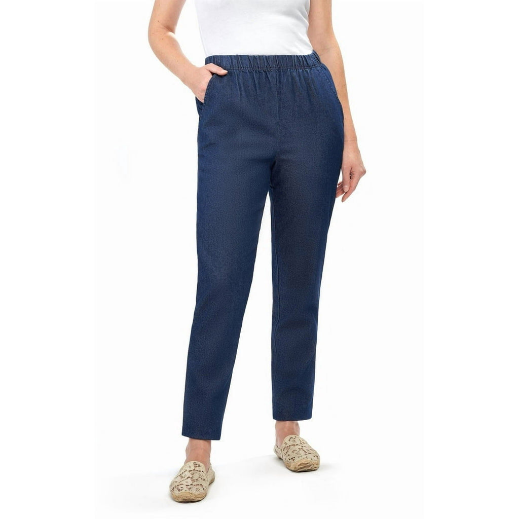 Women's Elastic Waist Pull On Denim Jeans - Soft & Lightweight with a bit Stretch