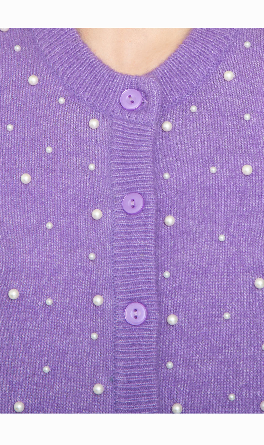 Women's Faux Pearl Cardigan in Cashmere-like Soft Knit