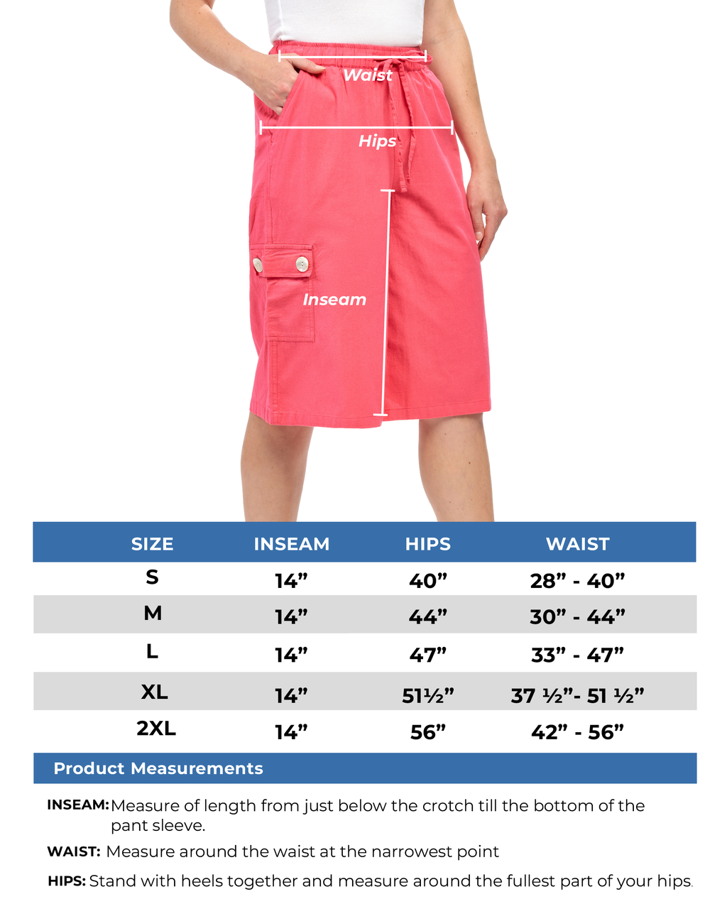 Women's 100% Calcutta Cotton Split Skirt Culottes with Cargo Pockets